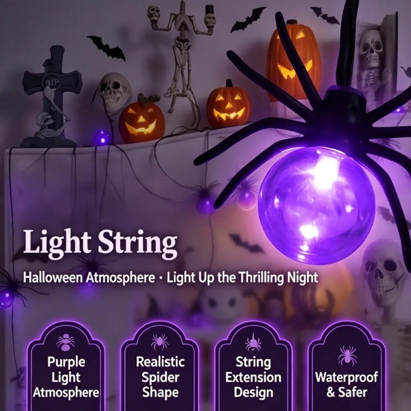 Outdoor Lighting Battery Powered - أضواء LED على شكل عنكبوت تعمل