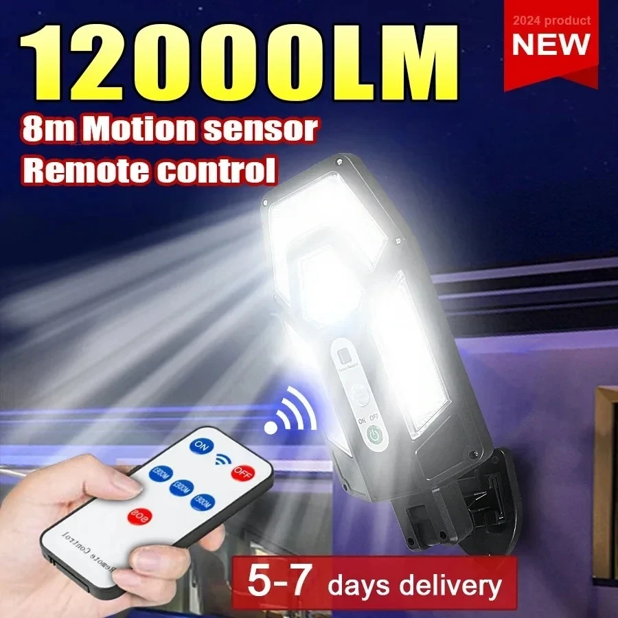 Outdoor Lighting Ip65 - 12000LM مصباح الجدار الشمسي القوي مع