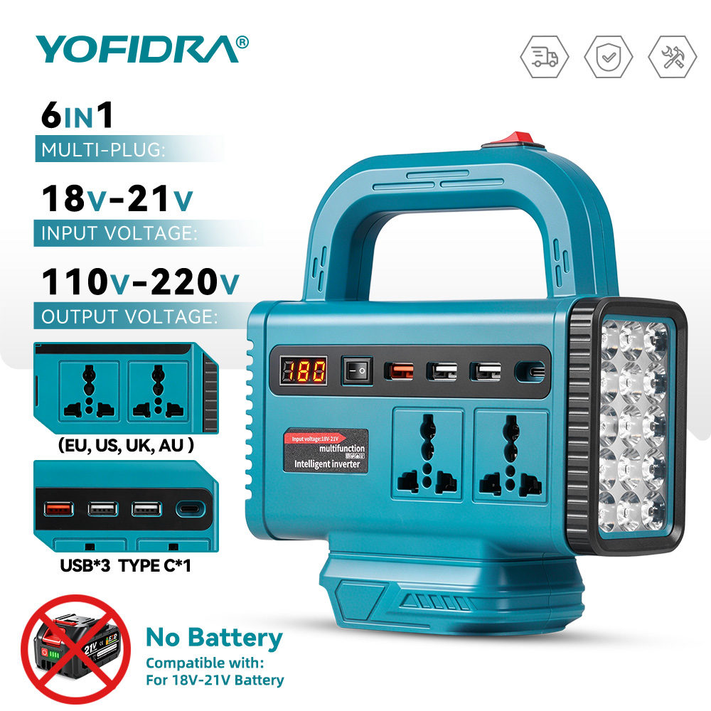 Outdoor Lighting Battery Powered - محول طاقة محمول YOFIDRA 220 فولت،