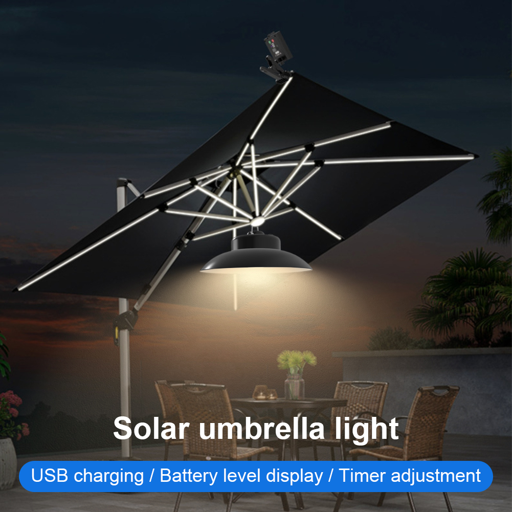 Umbrella Led Clip - مصباح مظلة يعمل بالطاقة الشمسية مع