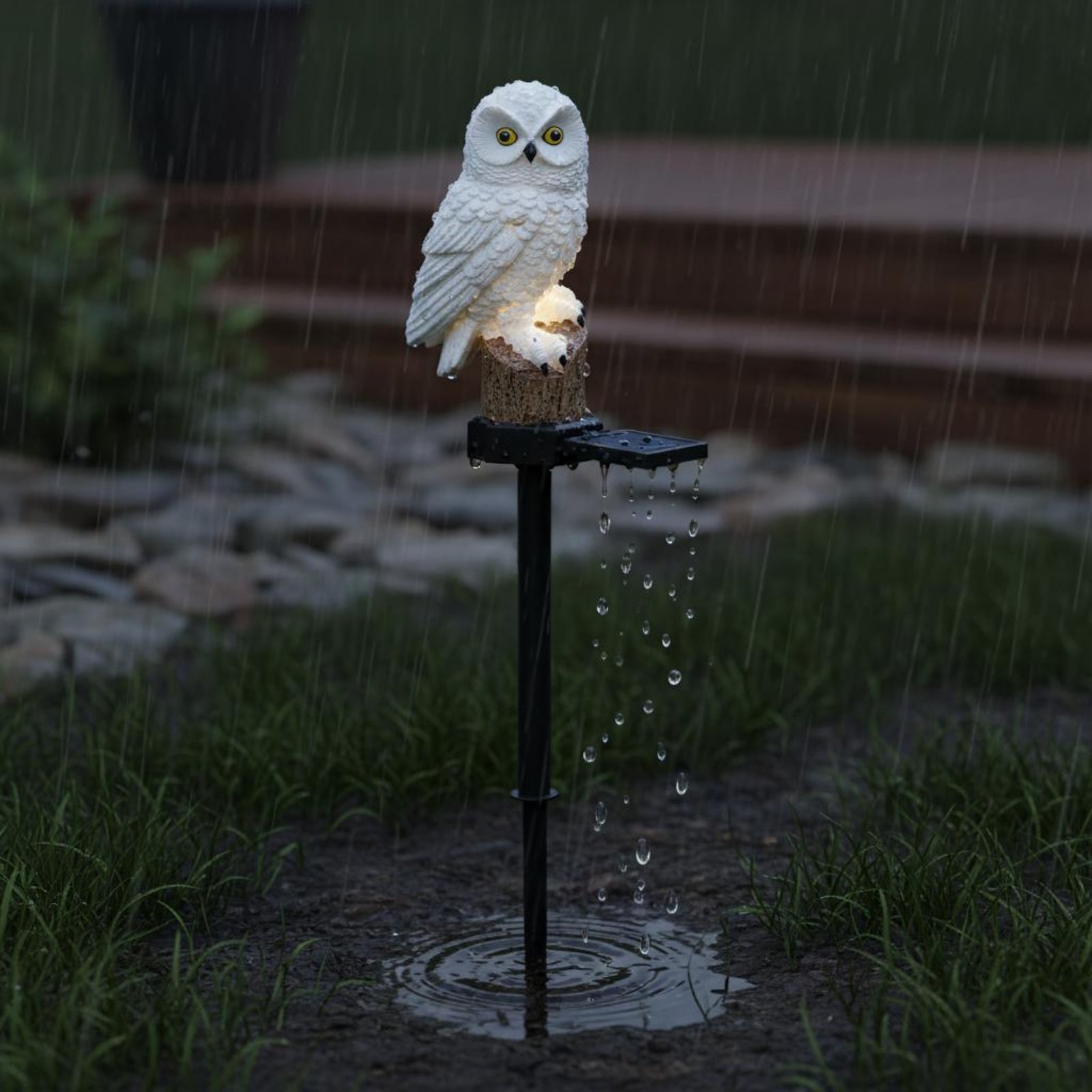 مصباح بومة شمسي للحديقة مقاوم  - مراجعة Outdoor Lighting Ip65 وسعره