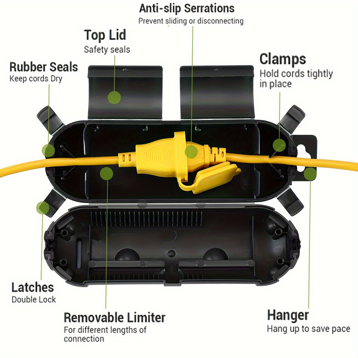 أغطية أمان لأسلاك التوصيل الخا - مراجعة Outdoor Lighting Extension Cord وسعره