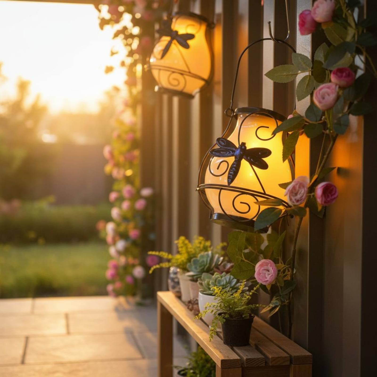فانوس شمسي على شكل فراشة مقاوم - مراجعة Outdoor Lighting Battery Powered وسعره