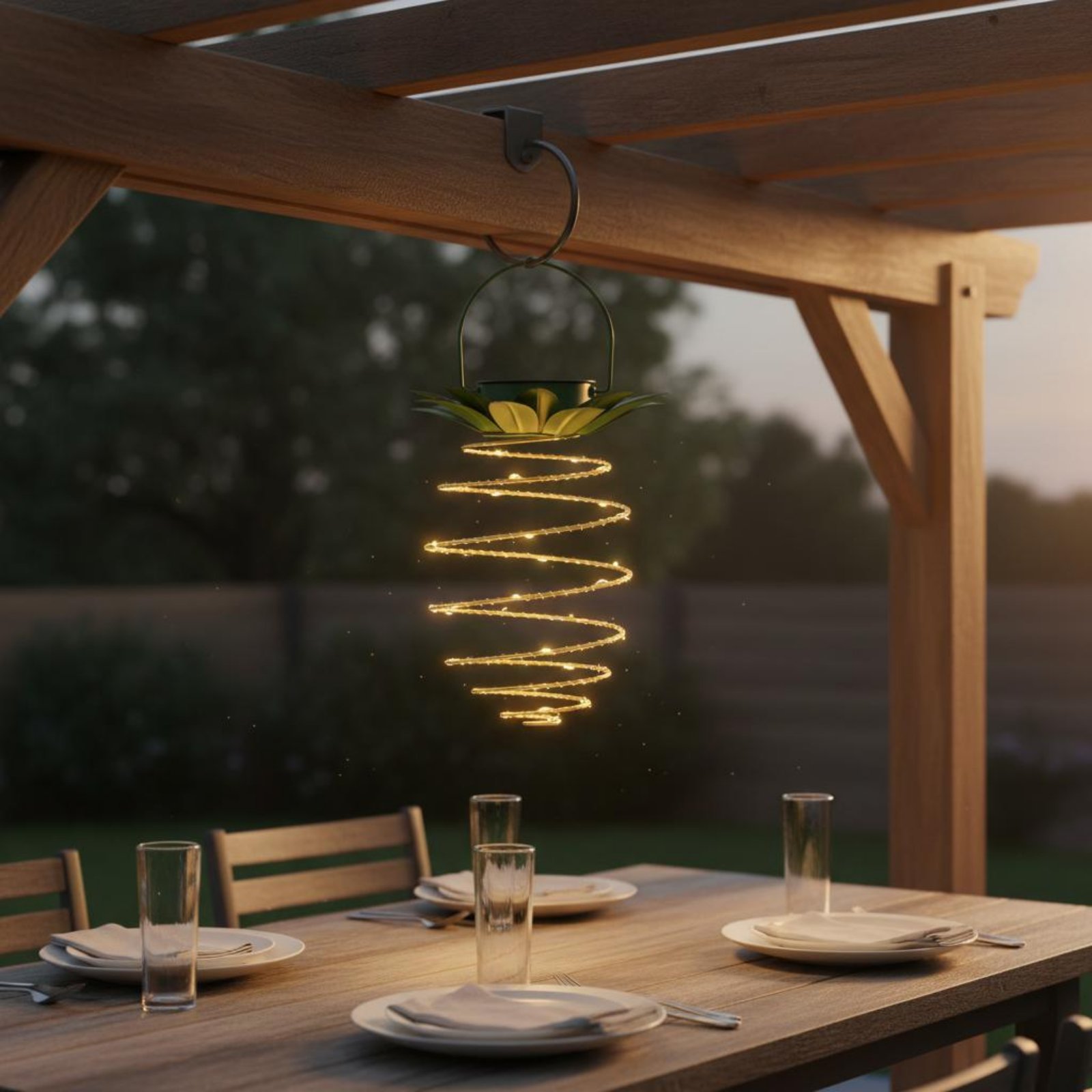 قطعتان من مصابيح الأناناس الشم - مراجعة Outdoor Lighting Battery Powered وسعره