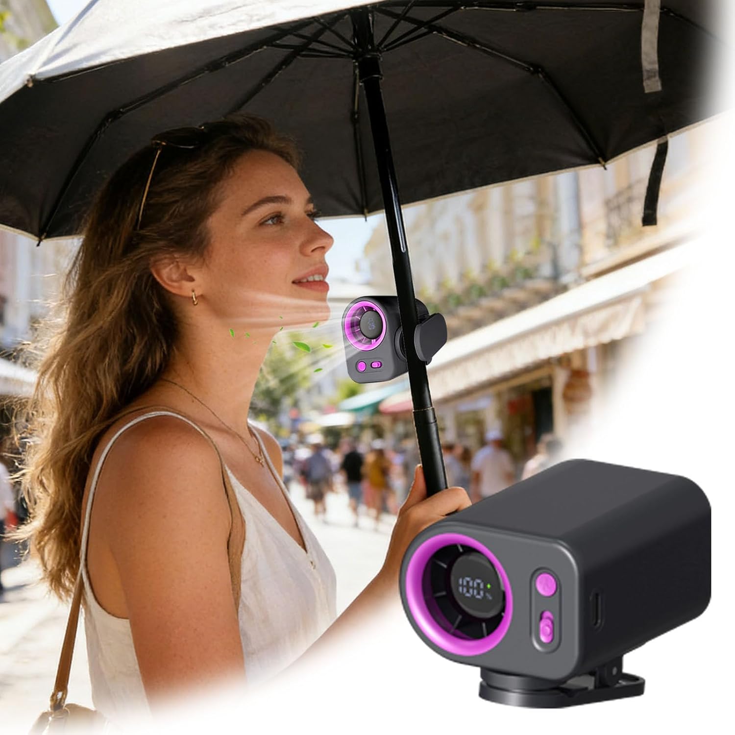 مروحة بمشبك للخصر ومروحة بمشبك - مراجعة Umbrella Led Clip وسعره