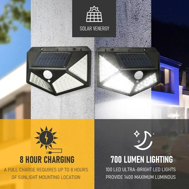 100Led مصباح للطاقة الشمسية مت - مراجعة Photocell Outdoor Lighting وسعره