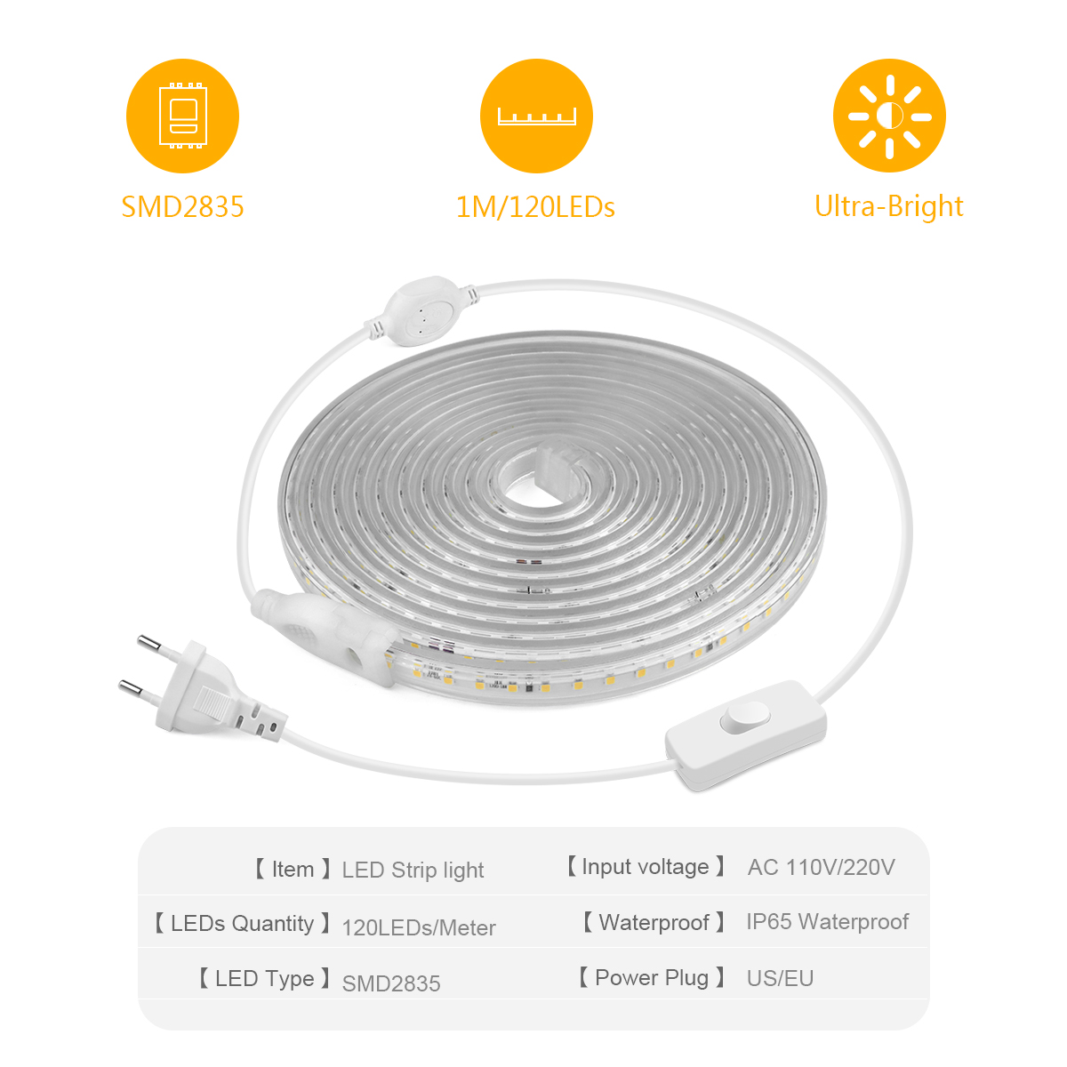 عالية مشرق LED قطاع ضوء 2835 م - مراجعة Outdoor Lighting Strip وسعره