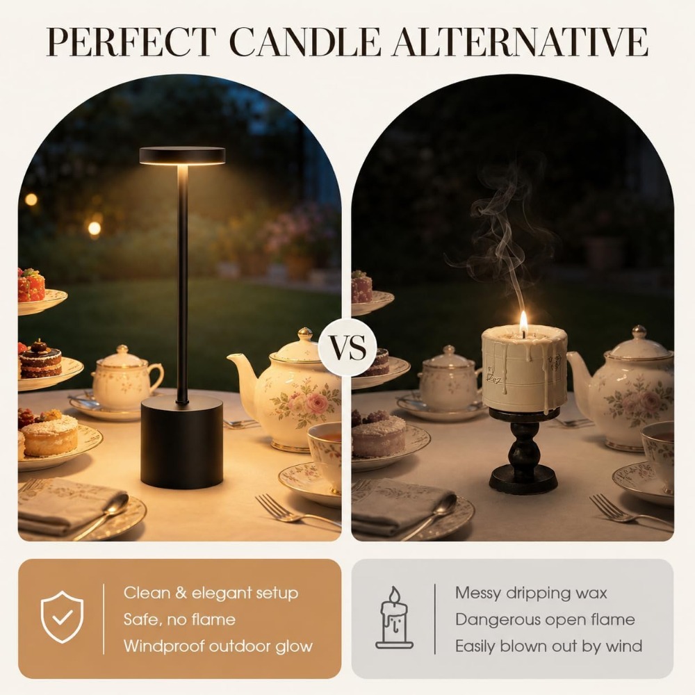 مجموعة مصابيح طاولة لاسلكية بب - مراجعة Outdoor Lighting Lamps وسعره