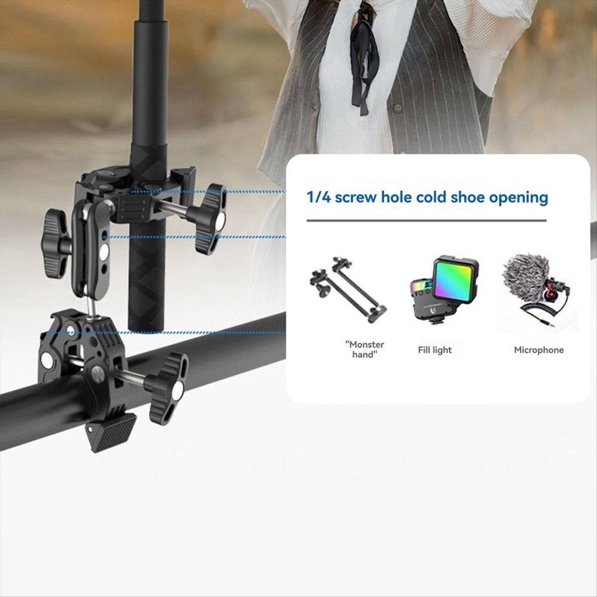 مشبك DT77 سوبر كلامب ذو ذراع س - مراجعة Umbrella Led Clip وسعره