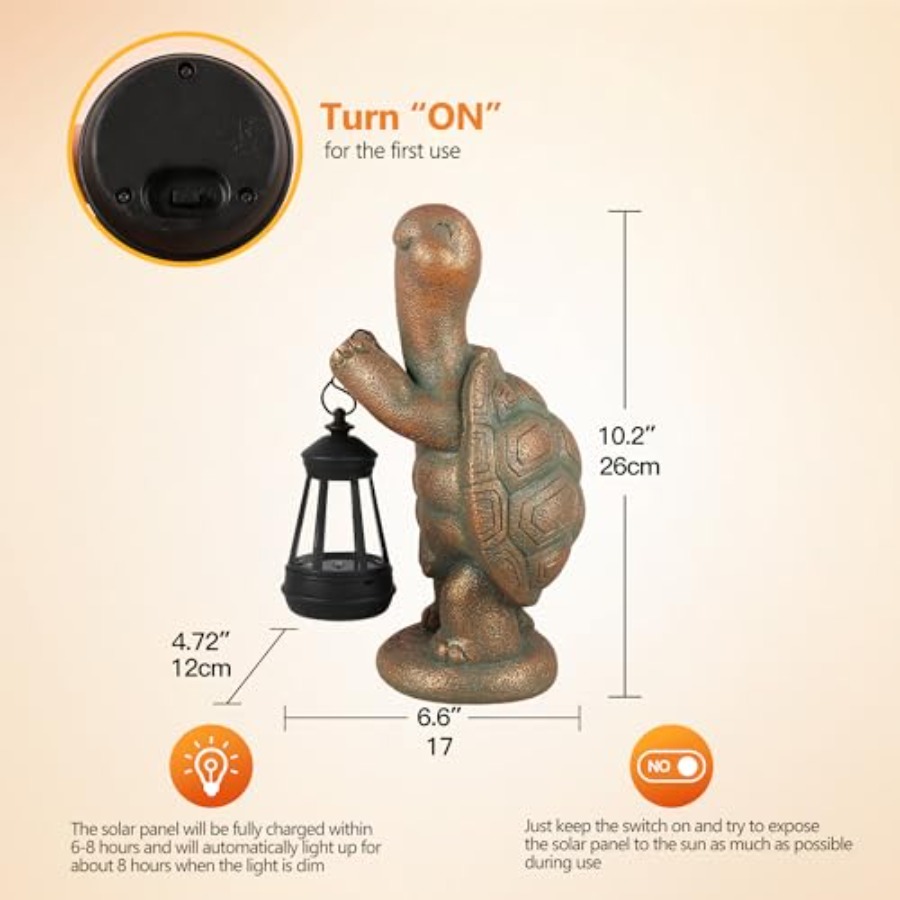 تمثال سلحفاة يعمل بالطاقة الشم - مراجعة Outdoor Lighting Japan وسعره