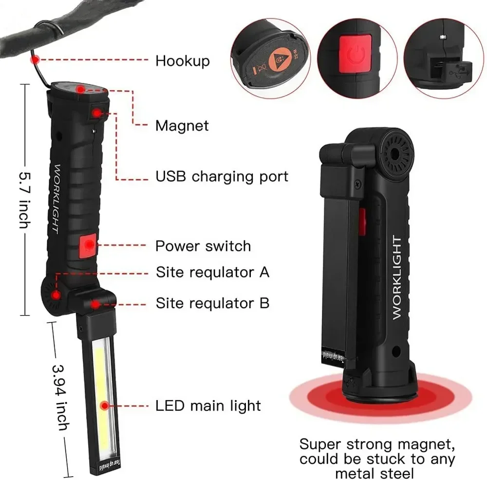 LED COB مصباح يدوي USB مصباح ف - مراجعة Outdoor Lighting Electric وسعره