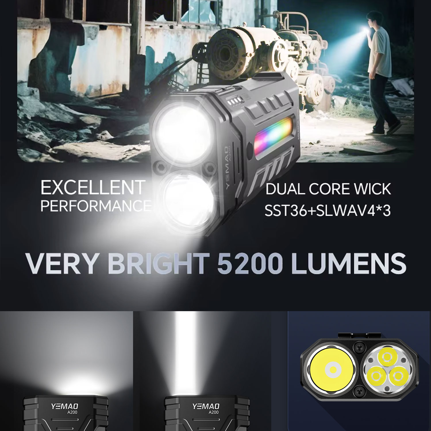 5200LM مبتكرة متعددة الوظائف ا - مراجعة Outdoor Lighting Replacement Bulbs وسعره