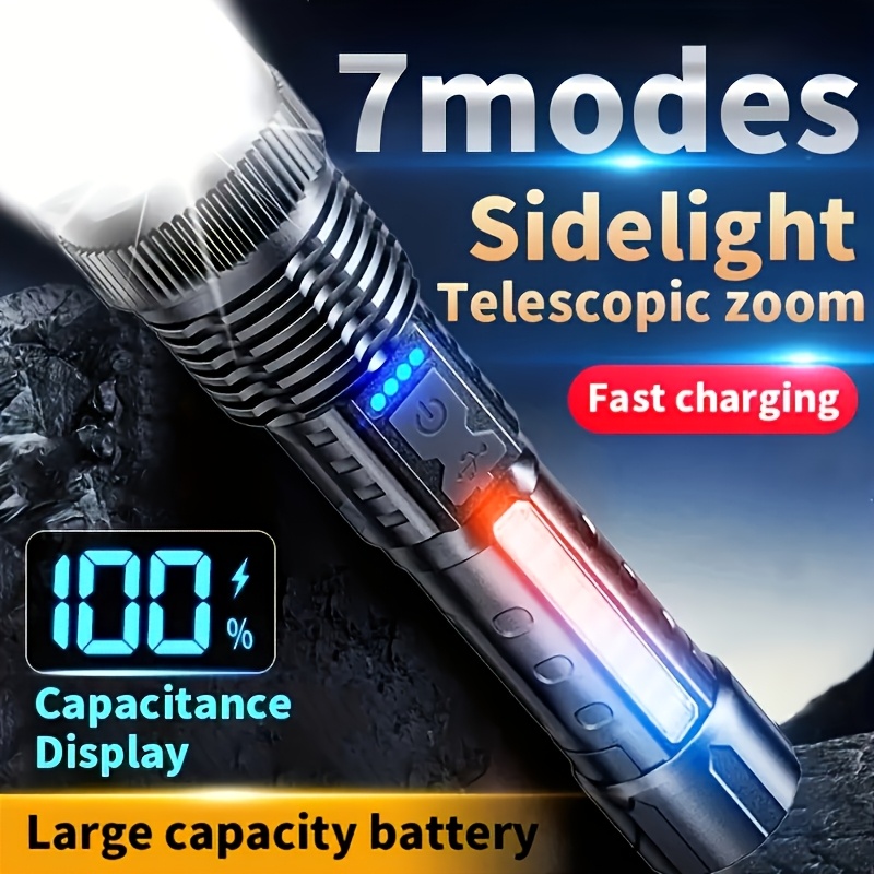 مصباح يدوي LED قوي مع شاشة عرض - مراجعة Outdoor Lighting Battery Powered وسعره