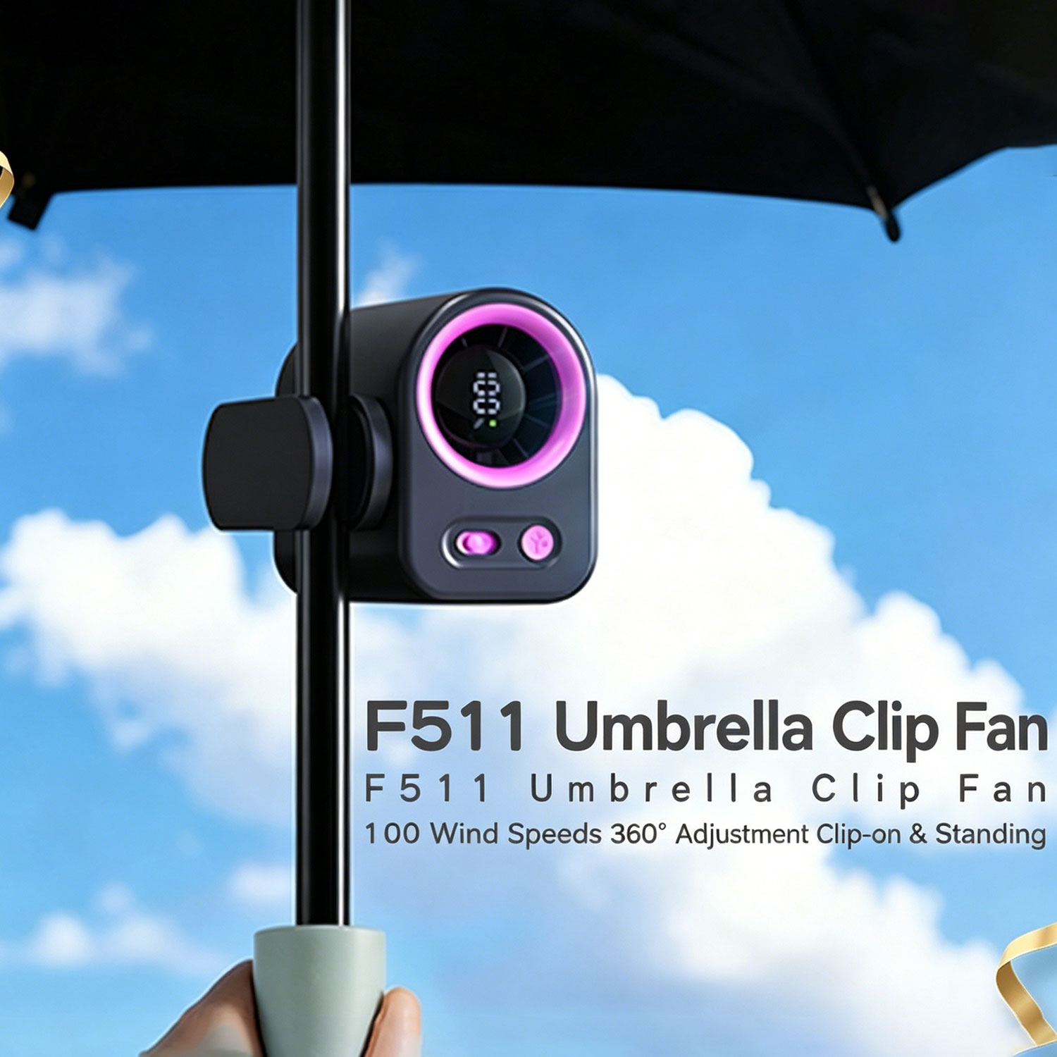مروحة متعددة الوظائف قابلة للت - مراجعة Umbrella Led Clip وسعره